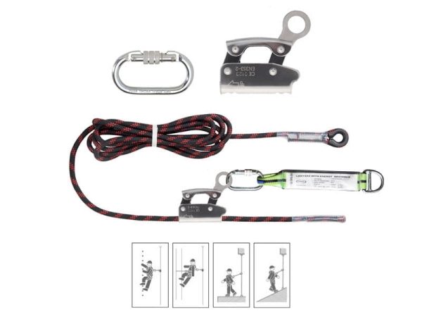 Zagun Can Halatı Örgülü Halattan Halat Tutuculu - Şok Emicili Karabinalı