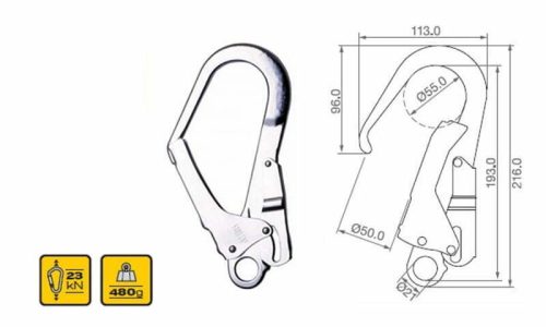 Zagun Çift Emniyetli Çelik Kanca Karabina 71160